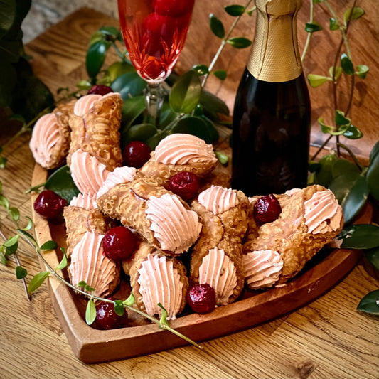 Champagne Cherry Cheesecake Cannoli