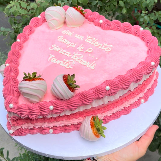 Pink heart-shaped strawberries