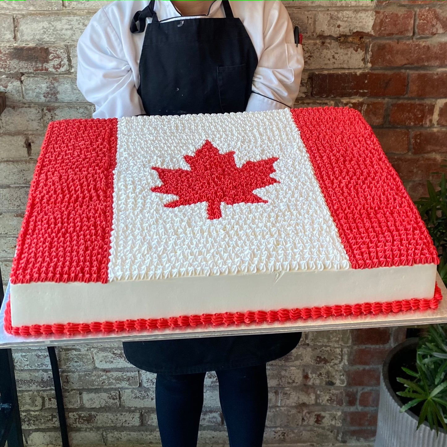 Canadian flag sheet cake