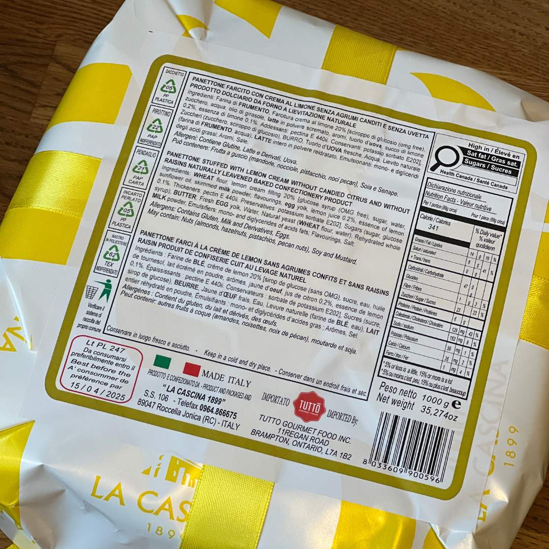 La Cascina Panettone w/ Lemon Cream