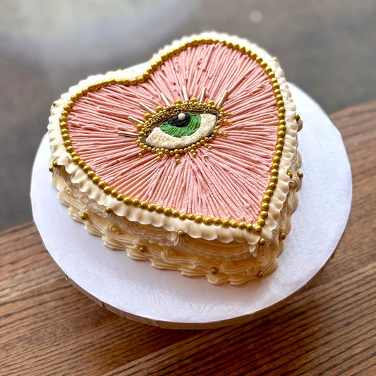 Evil Eye Vintage Heart-Shaped Cake