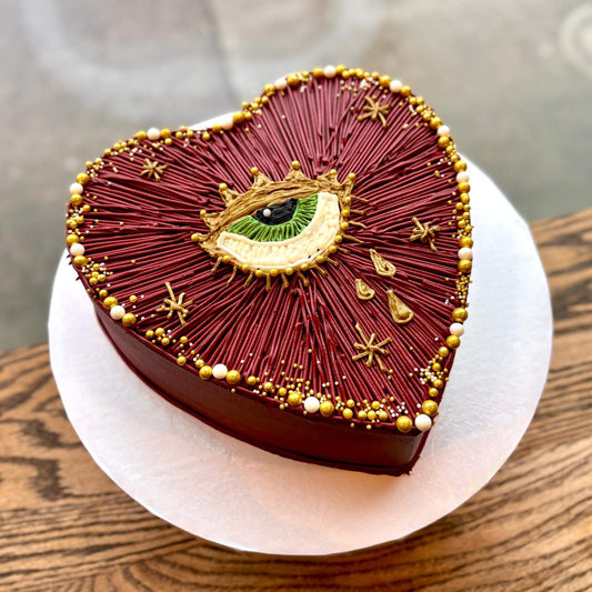 Eye Vintage Heart-Shaped Cake