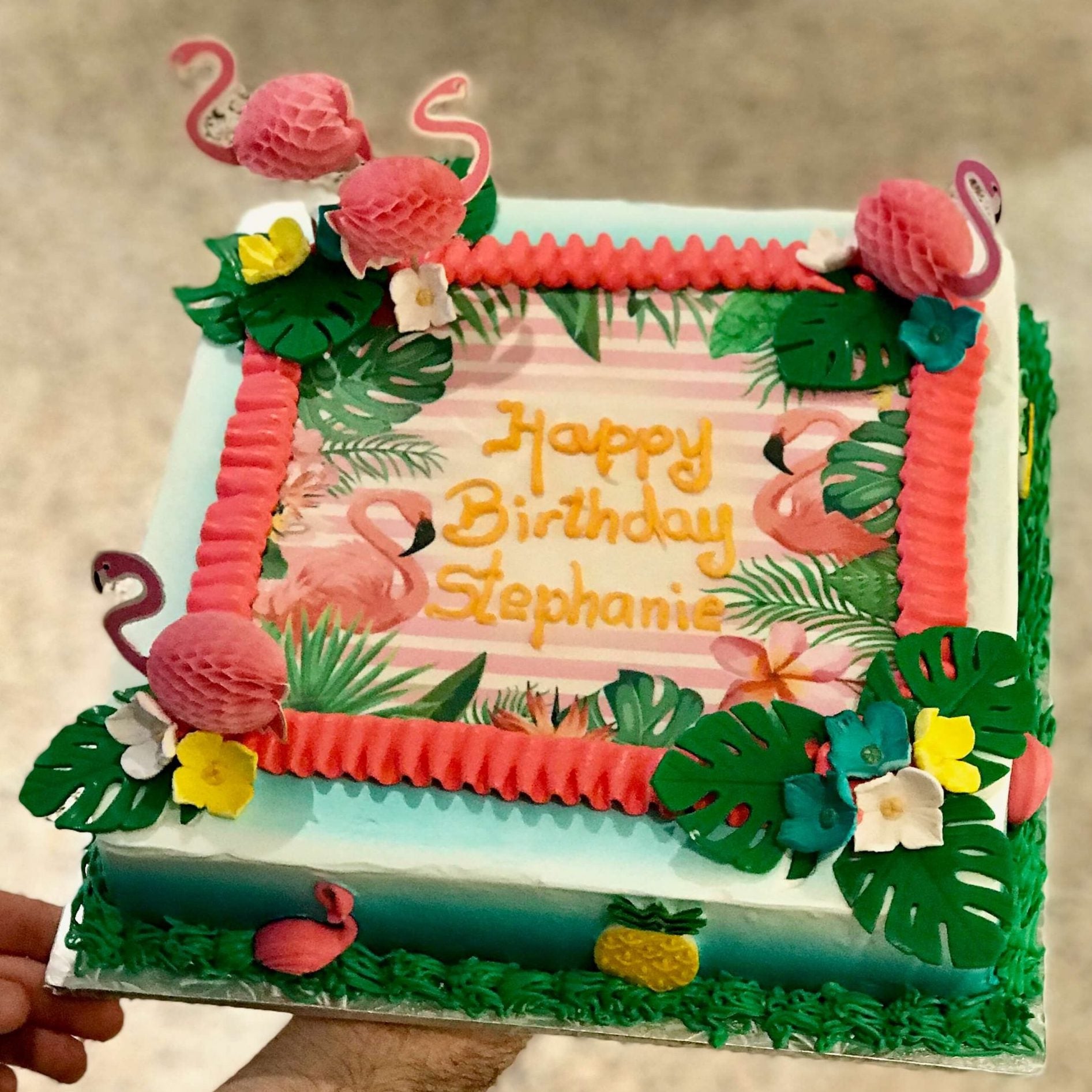 Amazon.com: LaVenty 2 PCS Glitter Aloha Cake Topper Flamingo Cake Toppers  Flamingo Happy Birthday Cake Decoration Tropical Hawaiian Luau Themed Party  Supplies : Grocery & Gourmet Food